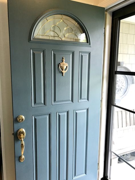 Painting The Front Door, Front Door Painting, Entrance Door Decor, Painting Doors, Metal Doors Exterior, Steel Doors Exterior, Yellow Front Doors, Metal Front Door, Front Door Paint