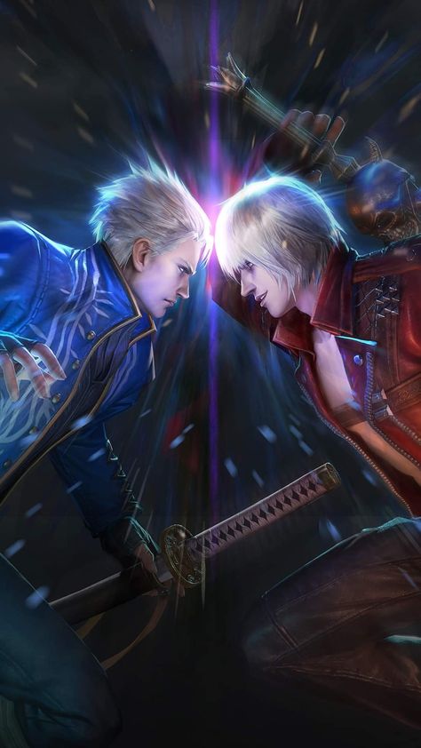 Dante And Bayonetta, Dante And Vergil, Dante Dmc, Bleach Funny, Vergil Dmc, Dante Devil May Cry, Fantasy Heroes, Dmc 5, Devil May Cry