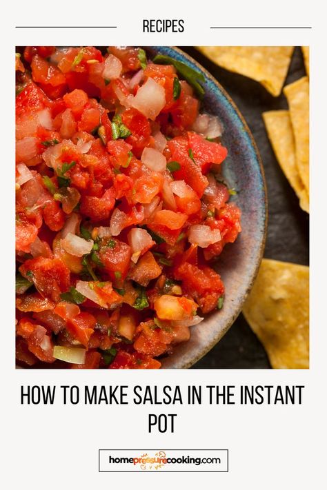 Salsa Inside a Bowl Made from an Instant Pot - How to Recipe Mexican Food Instapot Salsa, Spicy Salsa Recipe, Instant Pot Salsa, Make Salsa, Homemade Dips, Food Game, How To Make Salsa, Spicy Salsa, Homemade Salsa