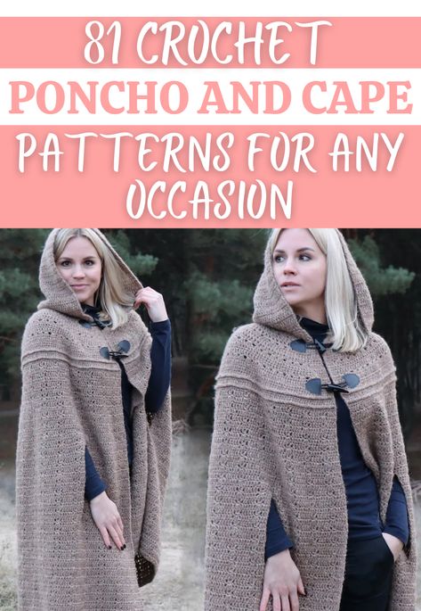 Stylish Crochet Poncho and Cape Patterns for Every Occasion Crochet Cape Pattern Free, Best Yarn For Crochet, Crochet Cloak, Cape Pattern Free, Hooded Poncho Pattern, Crochet Cape Pattern, Cape Crochet, Cloak Pattern, Crochet Poncho Pattern