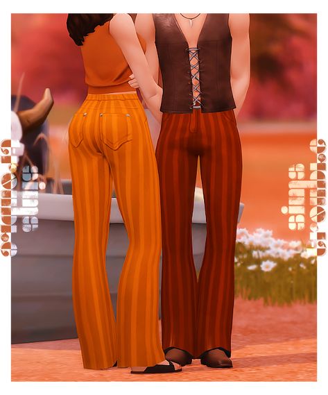 70s Style Sims 4 Cc, Sims 4 Wide Leg Pants, Sims 4 70s Clothes, Sims 4 Cc 70s Clothes, Sims 4 70s Cc, Los Sims 4 Mods, 70s Pants, 70s Clothes, Sims 4 Decades Challenge