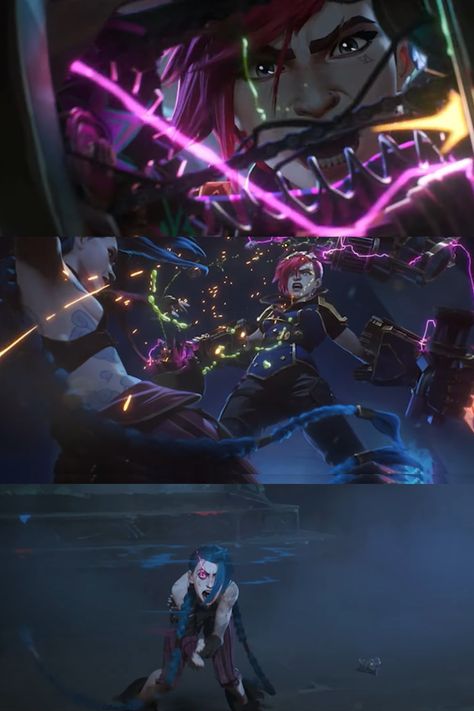 #arcane #jinx #vi Arcane Refrences, Arcane Pictures, Rose Project, Arcane Memes, Transfer Art, League Of Legends Poster, Arcane Jinx, Jinx League Of Legends, Harry Potter Tumblr