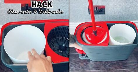 Spin Mop Hacks, Cleaning Walls With Spin Mop, Spin Mop Cleaning Hacks, Cedar Mop Hacks, Ocedar Mop Hack, O Cedar Mop Solution, Mop Bucket Cleaning Solution, Sparkle Floor, Mop Bucket