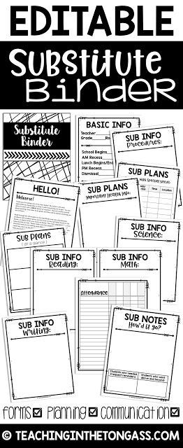 This Editable Sub Binder includes everything you need to put together a sub binder or sub tub for the year! I've included basic headers in a modern black and white design and some of my own examples, so all you need to do is add your own information to complete your custom substitute binder! Teacher Binder Ideas, Classroom Seating Chart Template, Substitute Teacher Binder, Substitute Folder, Sub Binder, Substitute Binder, Binder Ideas, Teacher Info, Substitute Teaching