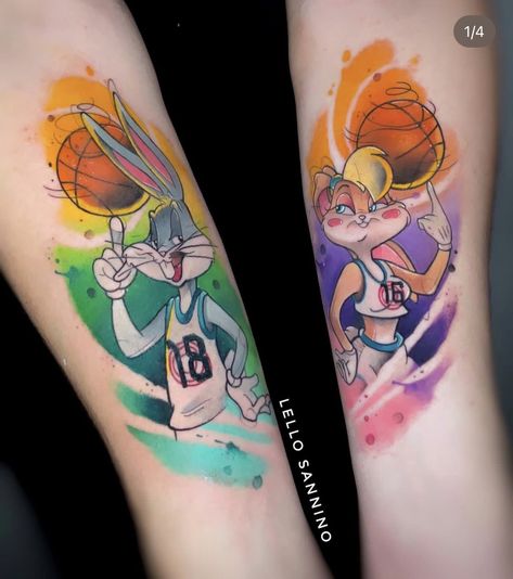 Lola Bunny Tattoo, Minion Tattoo, Cartoon Tattoo Ideas, Little Prince Tattoo, Lion King Tattoo, Animated Shows, Pumpkin Tattoo, Cute Couple Tattoos, Stitch Tattoo