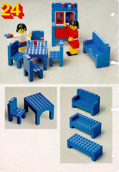 Books - Building Ideas Book [Lego 222] Instructions Lego, Lego Furniture, Lego Books, Lego Challenge, Lego Club, Lego Diy, Lego Table, Lego Activities, Hama Beads Minecraft