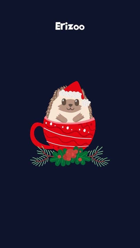 Christmas Hedgehog Wallpaper, Super Cute Wallpapers, Hedgehog Christmas, Animales Cute, Christmas Colouring, New Year Wallpaper, Little Drawings, Wallpaper S, Christmas Wallpapers