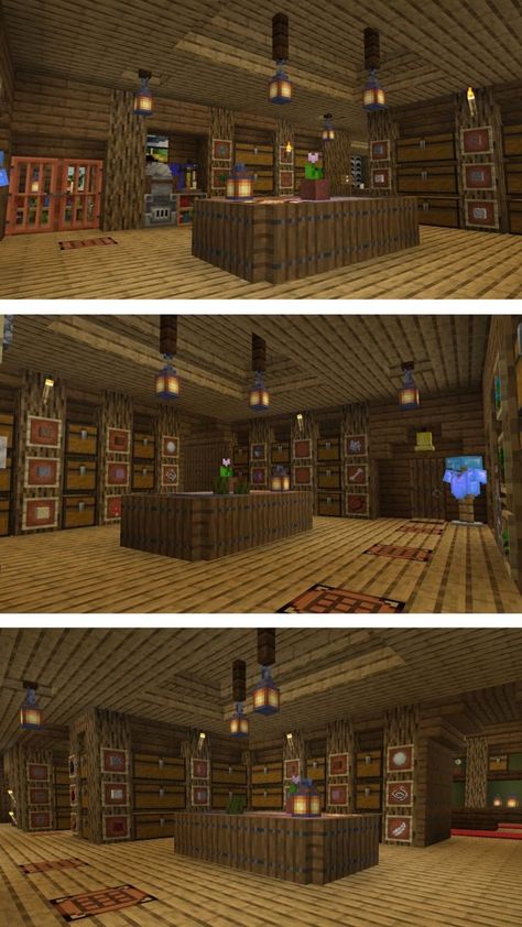 Minecraft Survival Storage Room, Cool Storage Room Ideas Minecraft, Minecraft Building Storage Room, Storage Rooms In Minecraft, Useful Rooms In Minecraft, Minecraft Interior Survival Design, Minecraft Craft Room Ideas, Minecraft Underground Storage Room Ideas, Minecraft Rooms Survival