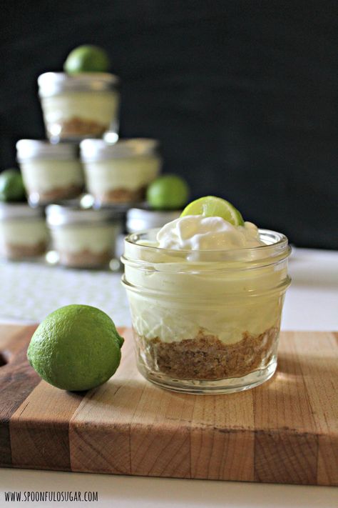 Lime Icebox Pie, Desserts Recipes No Bake, Icebox Pies, Easy Mini Cheesecake Recipe, Recipes No Bake, Key Lime Recipes, Chocolate French Toast, Mini Cheesecakes Easy, Mason Jar Desserts