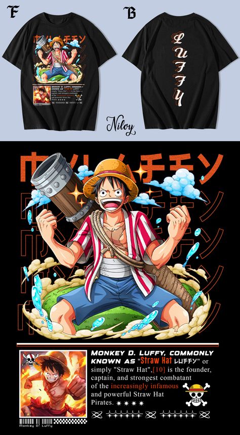 Unique Anime T-shirt & Sweater Design For Anime Lover :: Behance Luffy Tshirt Design, Bad Graphic Design, Anime T Shirt Design, T-shirt Print Design, Creative T Shirt Design, Tshirt Printing Design, Anime Christmas, Anime Tshirt, Anime Tees