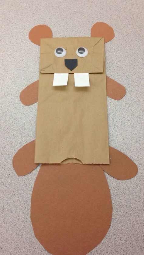 Paper Bag Beaver Craft, Beaver Craft, Animal Paper Craft, Hibernation Preschool, Forest Animal Crafts, Paper Craft Ideas For Kids, Canada Day Crafts, Forest Crafts, Animal Habitat