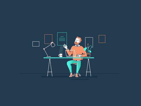 Desk by Pat Grivet Maps Design, Animated Illustration, Motion Graphics Inspiration, Motion Design Video, Motion Graphics Design, Motion Design Animation, Design Animation, Motion Graphics Animation, People Illustration