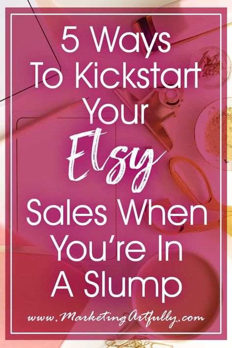 5 Things You Can Actually DO To Increase Your Etsy Sales When You Are In A Slump... We have all been there... a day or two goes by with no sales and we start panicking. So what can you DO to change what is happening (or more like NOT happening!) 5 ways to kick start sales when you are in a slump. #etsyseller #etsyshop Increase Etsy Sales, Etsy Tips, Etsy Marketing, Etsy Success, Etsy Seo, Handmade Sellers, What Is Happening, Slumping, Success Tips