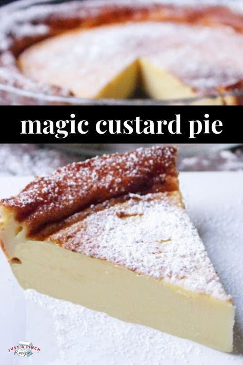 Magic Crust Custard Pie is a ridiculously easy dessert recipe that is made in a blender! *recipe and video* #easydessert #pierecipe Blender Recipe, Custard Pie Recipe, Slice Of Pie, Tiramisu Dessert, Easy Dessert Recipe, Custard Recipes, Custard Pie, Oreo Dessert, Wedding Dessert