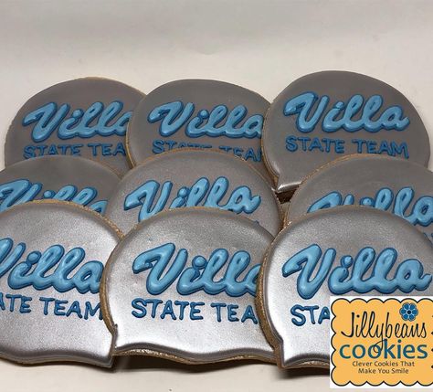 Swim Team Cookies, Swim Banquet Ideas, Team Dinner, Synchronized Swimming, Swim Coach, Keep Swimming, Swim Caps, Senior Night, Swim Team