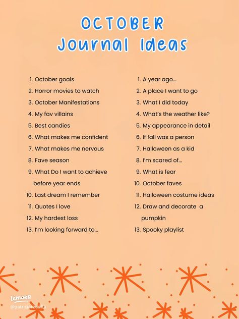 As we step into the beautiful month of October 🍁, there's no better time to start a journaling routine. Journaling allows us to r Journal Start Page, October Journal Ideas, October Journal Prompts, Month Journal Prompts, October Journal, Journaling Routine, Fall Journal, What Is Fear, Pages Ideas