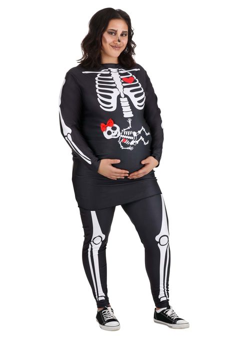 Fancy Maternity Dresses, Halloween Maternity, Skeleton Leggings, Pregnancy Costumes, Plus Size Maternity, Baby First Halloween, Pregnant Halloween, Costume For Women, Skeleton Costume