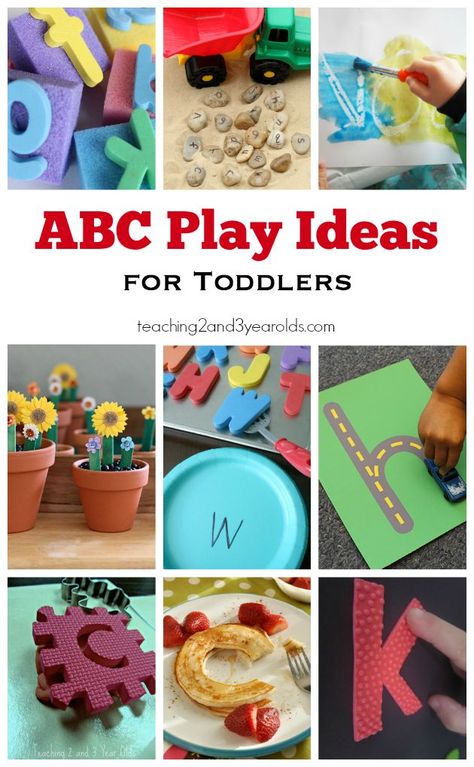 Playful Toddler Alphabet Activities - Teaching 2 and 3 year olds Toddler Alphabet, Play Ideas For Toddlers, Alphabet For Toddlers, Learn Letters, Abc Activities, Teaching Toddlers, Teaching Letters, Alphabet Crafts, Teaching The Alphabet