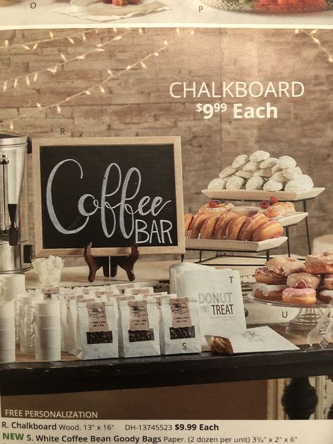 Graduation Coffee Bar Party Ideas, Coffee Shop Party Theme, Donut And Coffee Bar, Coffee And Donut Bar, Coffee Party Decorations, Coffee Bar Bridal Shower Ideas, Coffee Bar Wedding Reception, Reception Coffee Bar, Party Coffee Bar