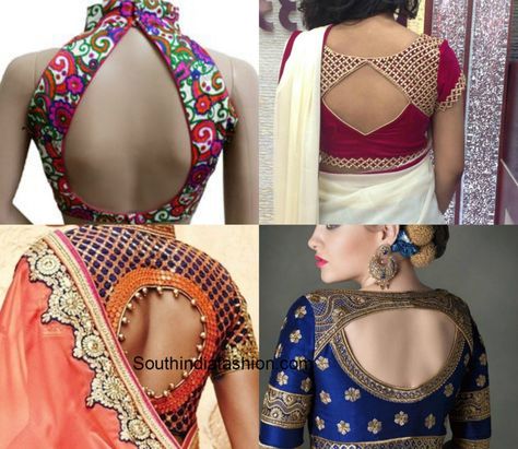 When you are getting a blouse stitched there are various ways in which you can design the back.Here are some fail proof blouse back designs. Latest Saree Blouse, Boat Neck Blouse Design, Saree Blouse Neck Designs, Cutout Blouse, Blouse Back Neck Designs, Blouse Design Images, Blouse Back, Sari Blouse Designs, New Blouse Designs