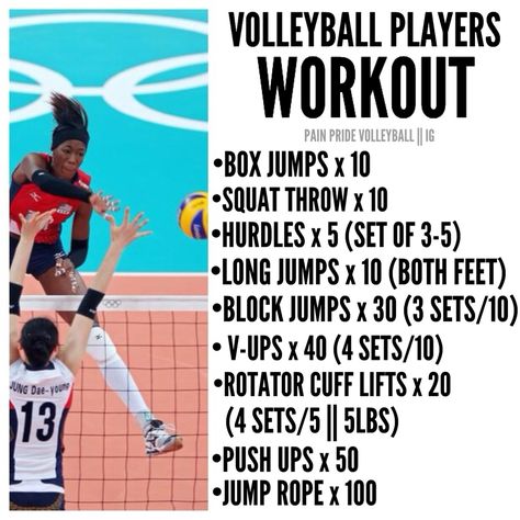 ❂ Beach Volleyball Workout, Volleyball Workout, Volleyball Conditioning, Ball Workouts, Vertical Jump Training, Volleyball Skills, Volleyball Tips, Volleyball Workouts, Volleyball Training