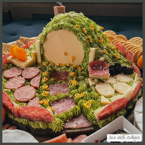 Shire-cuterie: Our Hobbiton Themed Charcuterie Board — Tea with Tolkien Shire Cuterie Board, Shire Party, Dnd Snacks, Saloon Wedding, Tolkien Wedding, Themed Charcuterie Board, Hobbit Birthday, Hobbit Day, Lord Of The Rings Party