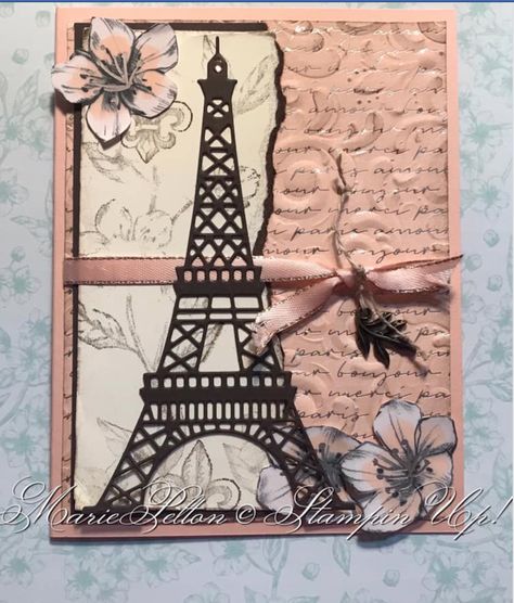 Paris Cards Ideas, Parisian Beauty Stampin Up Cards, Gail Ellis, Paris Cards, Paris Ideas, Parisian Beauty, Diary Covers, Anna Griffin Cards, Hand Stamped Cards