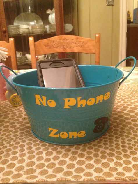 No phone zone Phone Basket, Hoedown Party, Ball Family, Girl Scouts Cadettes, Mops Crafts, Put The Phone Down, No Phone, The Right Stuff, Youth Ministry