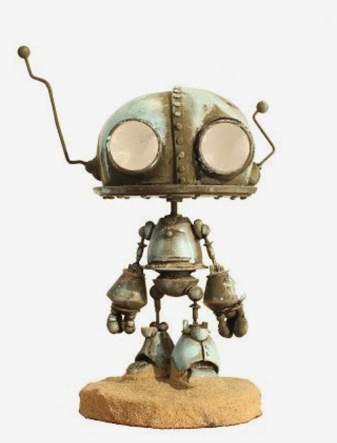 Robots Artworks, Steampunk Robots, Recycled Robot, Steampunk Robot, Steampunk Artwork, Metal Robot, Robot Sculpture, Retro Robot, Cool Robots