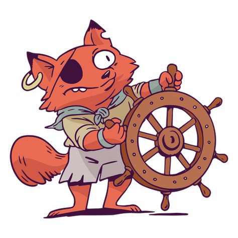 Fox pirate animal character PNG Design Fox Cartoon Character Design, Animal Pirate Character Design, Pirates Cartoon, Pirate Character Design, Animal Pirate, Pirate Animals, Pirate Stories, Angry Pirate, Pirate Character