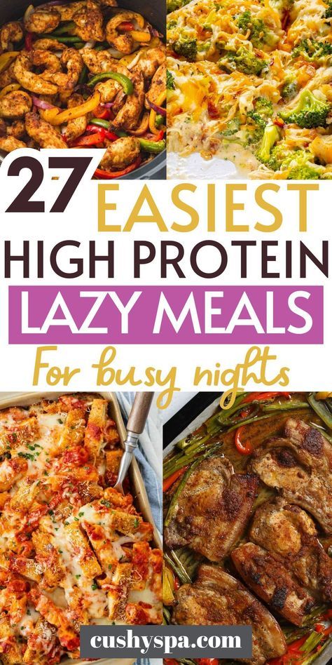 Boost your high protein diet plan with these quick healthy meals! Explore simple dinner recipes perfect for lazy nights, packed with protein rich foods to keep you satisfied. Meals With A Lot Of Protein, Easy Healthy Protein Dinner, Easy Dinners High Protein, Easy Dinner Protein, Protein Ideas For Dinner, Fast Protein Dinner, Protein Rich Low Calorie Meals, Easy Protein Packed Dinners, All Protein Diet Meals