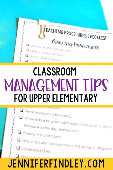 Start the school year off right with these teacher-tested classroom management tips for upper elementary. Check out the post for ideas that work! Upper Elementary Classroom Management, Elementary Classroom Management, Teaching Procedures, Jennifer Findley, Positive Classroom Management, Classroom Routines And Procedures, Classroom Management Elementary, Behavior Management Strategies, Classroom Schedule