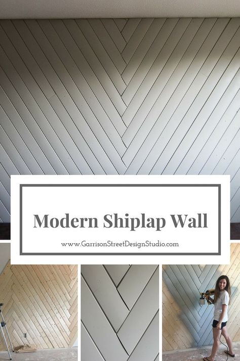 Wood, Wood, Everywhere | Garrison Street Design Studio | Shiplap | Modern | Accent Wall | DIY | Bedroom | Painted | Gray | Home Decor | Shiplap Ideas | Joanna Gaines | Fixer Upper | Plank Wall | Geometric | Herringbone | Chevron | Wood Wall | Behind Bed | Staggered | Pine | Grey | Wood Planks | Tongue and Groove | Real | Decorating Ideas | Vertical | Beautiful | Amazing | Unique | Behr Paint | Farmhouse | Master Bedroom | Interior Design | Dramatic | Renovation | Master Suite | Bold Farmhouse Bedroom Ideas Master Suite, Modern Shiplap, Headboard Plan, Diy Wood Headboard, Modern Home Decor Bedroom, Wood Plank Walls, Bookcase Diy, Ship Lap, Accent Wall Ideas