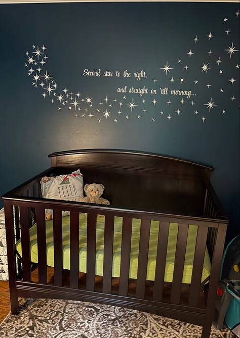 Neverland Theme Nursery, Peter Pan Themed Nursery, Neverland Nursery Boy, Peter Pan Nursery Decor, Peter Pan Nursery Girl, Nursery Ideas Peter Pan, Peter Pan Nursery Bedding, Disney Playroom, Disney Nursery Boy Peter Pan