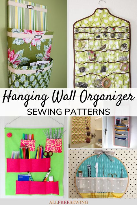 Wall Organizer Diy, Hanging Storage Pockets, Wall Pocket Organizer, Diy Storage Ideas, Hanging Wall Organizer, Creative Storage Solutions, Free Sewing Patterns, Wall Organizer, Floor Pouf