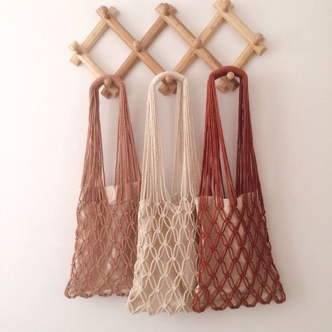 Macrame Market Bag, Macrame Tas, Simpul Makrame, Macrame Bags, Macrame Mandala, Diy Macrame Plant Hanger, Macrame Wall Hanging Patterns, Macrame Hanger, Market Bags