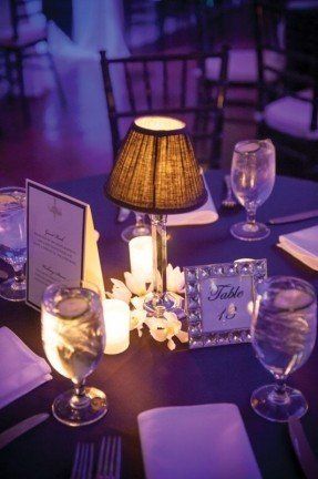 Lamp centerpiece at wedding. Can also do this if flowers Gatsby Centrepieces, Catskill Wedding, Lamp Centerpiece, Homemade Wedding Decorations, 50 Anniversary, Cheap Wedding Decorations, Flameless Tea Lights, Color Lights, Country Wedding Decorations