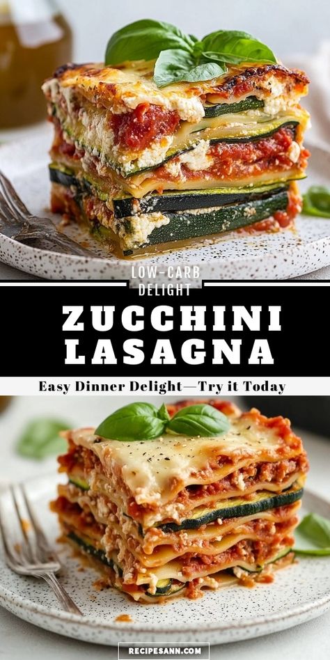 I love making this easy and healthy Zucchini Lasagna! Layers of zucchini, rich meat sauce, and creamy cheese come together for a mouthwatering dinner that feels indulgent without the carbs. Perfect for busy weeknights—try it today! Zucchini’s Lasagna, Low Carb Zucchini Lasagna Recipe, Zucchini Lasagne Recipes, Vegetable Lasagna With Zucchini, Healthy Zucchini Lasagna, Lasagna Layers, Healthy Lasagna Recipes, Zucchini Lasagna Recipe, Low Carb Zucchini Lasagna