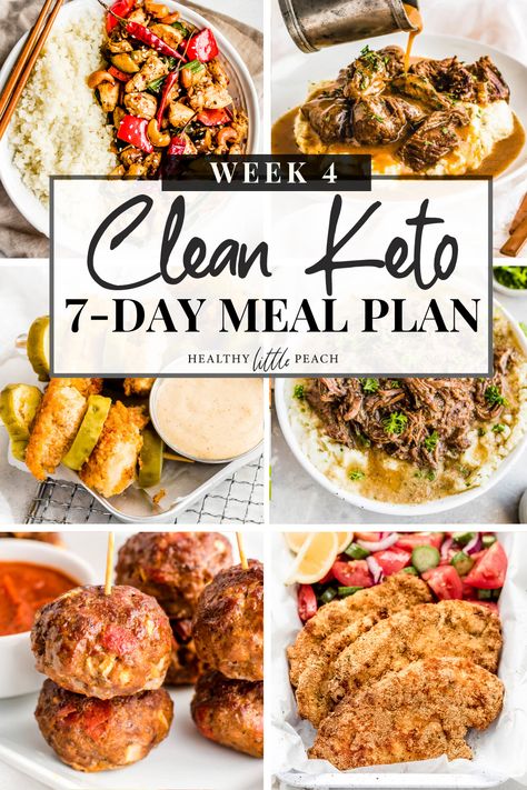 Are you feeling stuck and needing some extra inspiration? I'm here to help. I've already posted week 1-3 and here is Week 4- Clean Keto Meal Plan. This guide includes 7 full days of meal ideas that are all Clean Keto and Whole30 compliant. Additionally, it includes a FREE PDF printable that outlines 3 meals a day along with snack ideas along with a blank shopping list for you to fill out. #ketomealplan #cleanketo #ketomenus #cleanketomenu #ketodiet #mealplans #freemealplans Clean Keto Meal Plan, 3 Meals A Day, Day Meal Plan, Clean Keto, Easy Keto Meal Plan, Free Keto Meal Plan, Breakfast Low Carb, Keto Menu, Low Carb Meal Plan