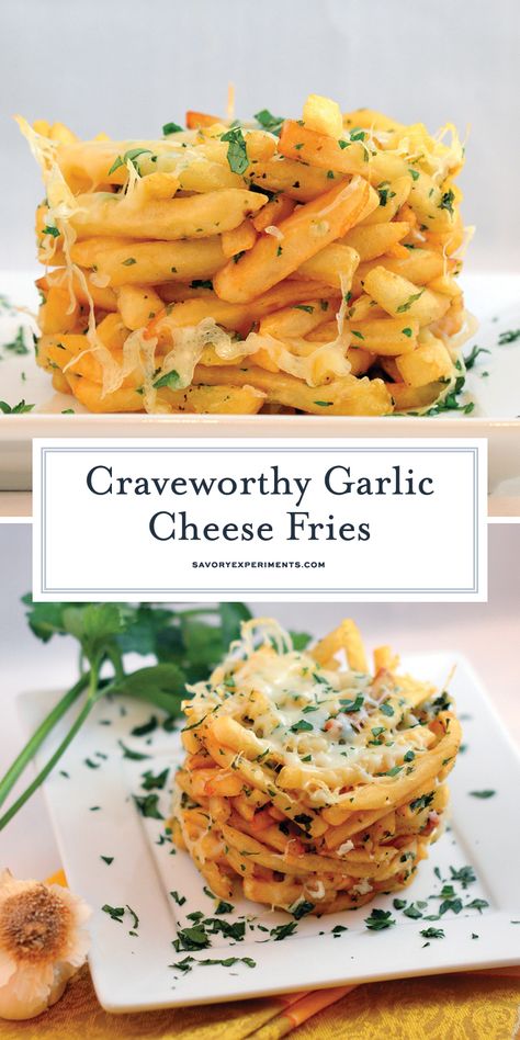 Cheesy Garlic Fries, Halloween French Fries, French Fry Appetizers, Meals With Fries, Fries With Toppings, Fancy Fries, Gourmet Fries, Cheese Fries Recipe, Crispy Fries