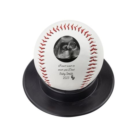 Baseball Pregnancy Announcement, Baby Sonogram, Baby Announcement To Husband, Ultrasound Pictures, Announcement Pregnancy, Baseball Ball, Baseball Balls, Baseball Theme, Dad Baby