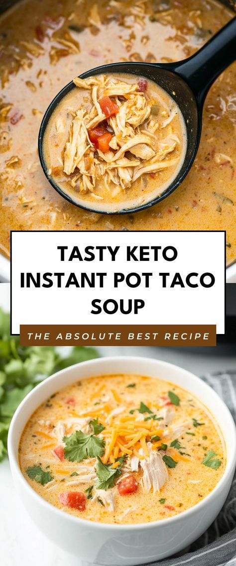 Image for Tasty Keto Instant Pot Taco Soup Insta Pot Keto Recipe, Instant Pot Taco Soup Beef, Keto Instant Pot Soup, Low Carb Soup In A Crock Pot, Instant Pot Recipes Keto, Instant Pot Keto Recipes, Instant Pot Taco Soup, Keto Taco Soup, Low Carb Taco Soup