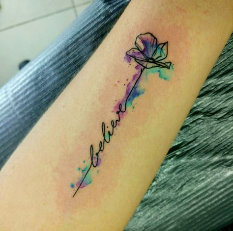 Wrist Watercolor Tattoo, Infinity Watercolor Tattoo, Watercolor Mom Tattoo, Watercolour Tattoos For Women, Watercolor Tattoo Ideas Women, Small Watercolor Tattoos For Women, Believe Tattoos For Women, Watercolour Tattoo For Women, Watercolour Flower Tattoo