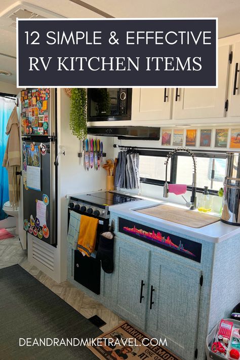 Maximize your campsite cooking with these 12 simple & effective kitchen items for your RV. Rv Kitchen Essentials, Rv Camping Ideas, Rv Camping Essentials, Rv Camping Hacks, Rv Packing List, Small Rv Campers, Rv Traveling, Rv Camping Checklist, Rv Camping Tips