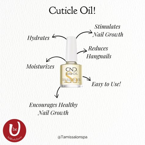 The not-so secret, secret to healthy nails! ✨ Cuticle Oil ✨ Easy to use, and comes with so many benefits, why wouldn't you want to grab some while you're in the salon?? We have the CUTEST little cuticle oils for sale, so pop in and start your healthy nail journey! #IdahoSalon #RexburgSalon #RexburgNails #nailinspo2024 #RexburgNailTech Cuticle Oil Benefits, Nail Journey, Secret Secret, Cnd Nails, Cuticle Care, Daily Rituals, Nail Growth, Nail Cuticle, Cuticle Oil