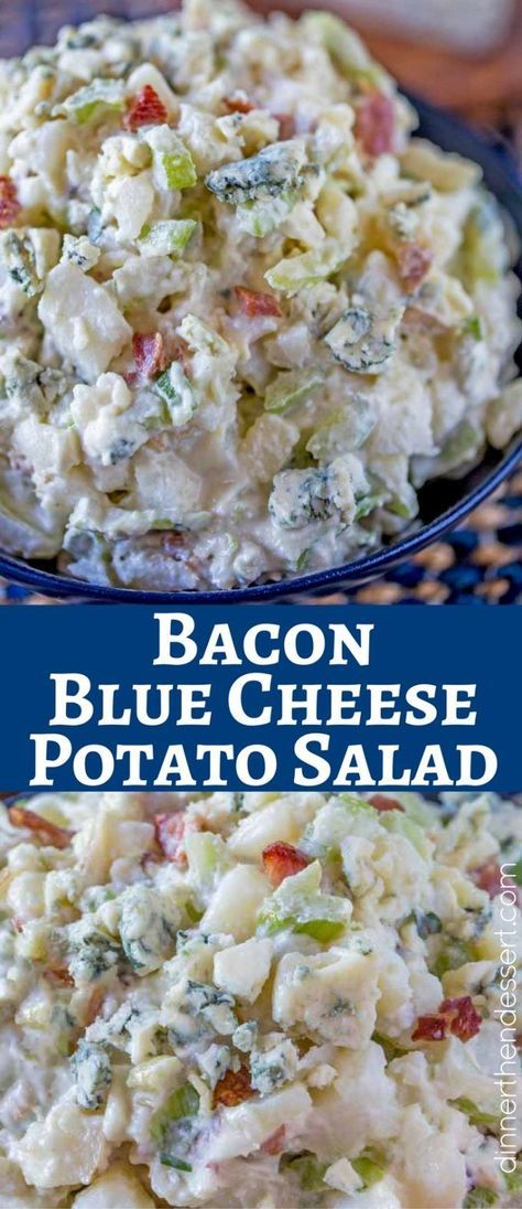 Blue Cheese Potato Salad, Blue Cheese Recipes, Dinner Then Dessert, Potato Salads, Cheese Potato, Classic Potato Salad, Bacon Potato, Salad Pasta, Cheese Potatoes