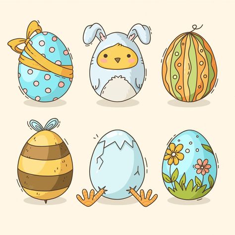 Banner Doodle, Decorated Easter Eggs, Easter Cartoons, Egg Pictures, Easter Drawings, Easter Egg Art, Easter Illustration, Color Drawing Art, Easter Stickers