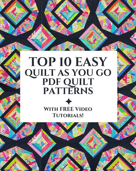 10 Easy Quilts to Get You Started With Quilt as you go! Quilt As You Go Blocks Pattern, Easy Quilt As You Go For Beginners, Quilting As You Go, Quilt As You Go Patterns Free Projects, Pattern Poole Quilt As You Go, Quilt As You Go Quilts, Wall Hanging Quilts Patterns Free, Free Quilt Patterns Printables Simple, Quilt As You Go Patterns