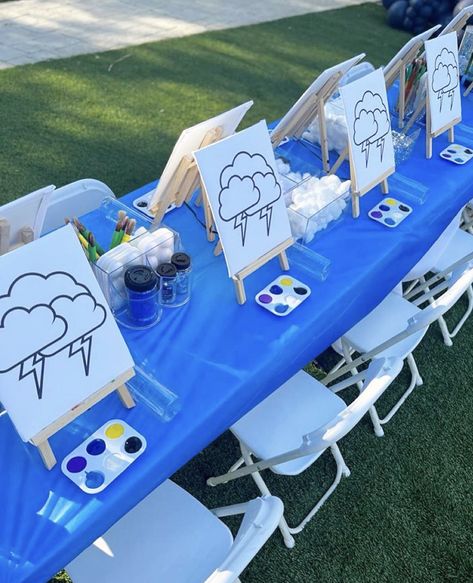 Storm Party Decorations, Tornado Birthday Party Ideas, Storm Birthday Party, Tornado Birthday Party Decorations, Weather Themed Birthday Party, Tornado Party Ideas, Tornado Themed Food, Twonado Birthday Party Ideas, Twonado Birthday Party Decor