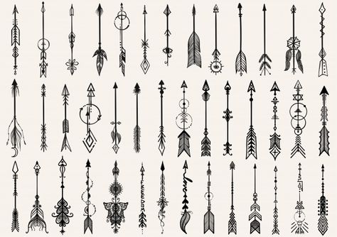 More than a million free vectors, PSD, photos and free icons. Exclusive freebies and all graphic resources that you need for your projects Arrow Tattoo Design, Boho Arrow, Geometric Arrow, Hand Drawn Arrows, Arrow Feather, Arrow Drawing, Tattoo Zeichnungen, Tattoo Templates, Arrow Tattoo